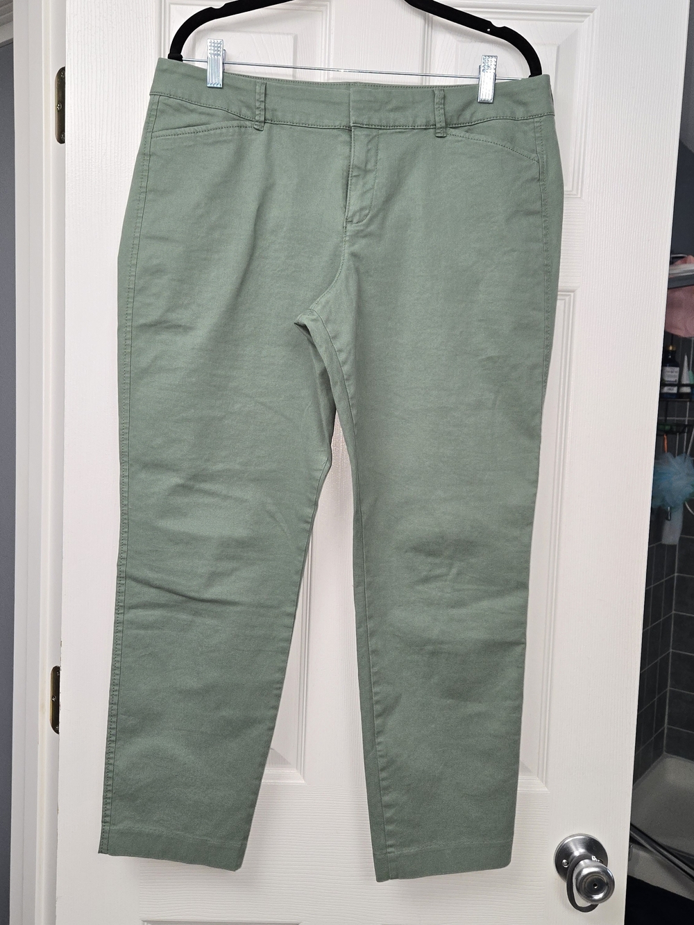 Old Navy Pixie Pants Womens Size 12 Regular Ankle Chino Trousers Sage Green